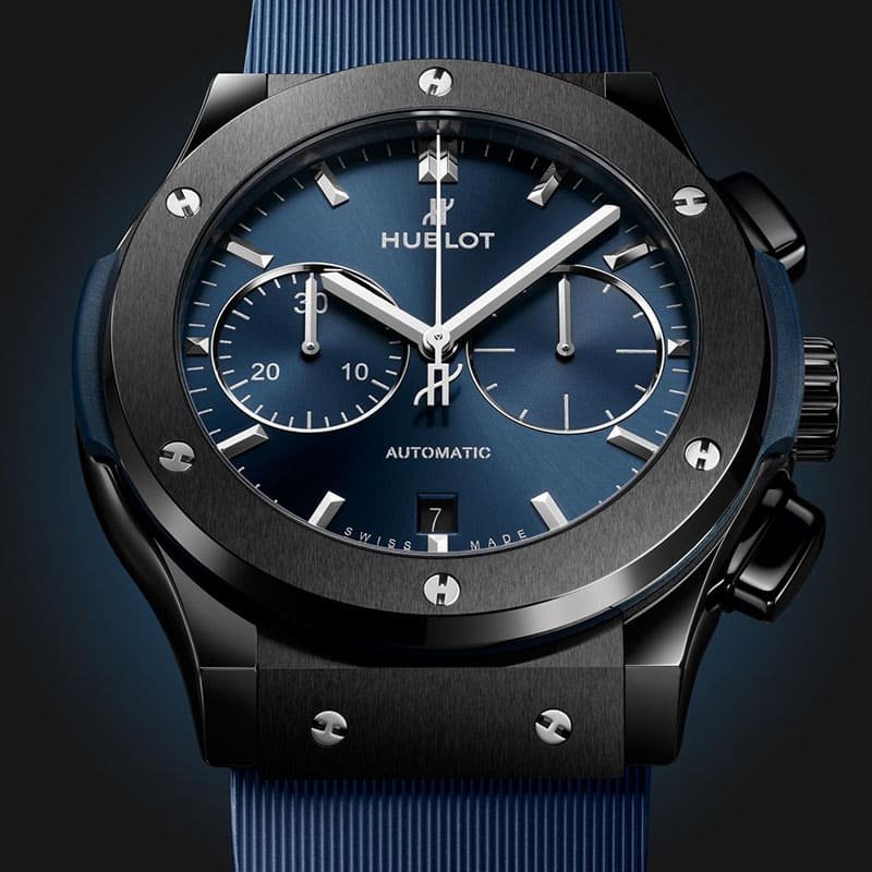 Hublot Classic Fusion Blue Chronograph Titanium Dial